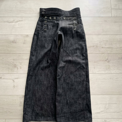 Wide-Leg Button Trousers