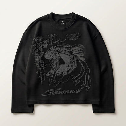 Graphic Knit Sweatshirt