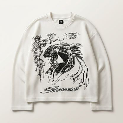Graphic Knit Sweatshirt